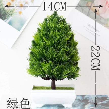 Artificial Plants Potted Bonsai Green Small Tree Plants Fake Flowers Potted Ornaments for Home Garden Decor Party Hotel Decor