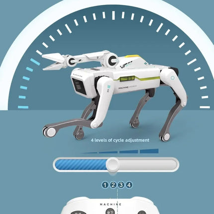 Teeggi Electric RC Intelligent Robot Dog Multifunction RC Mechanical Dog with turret Educational Toy Bionic Smart Robot Toy Gift