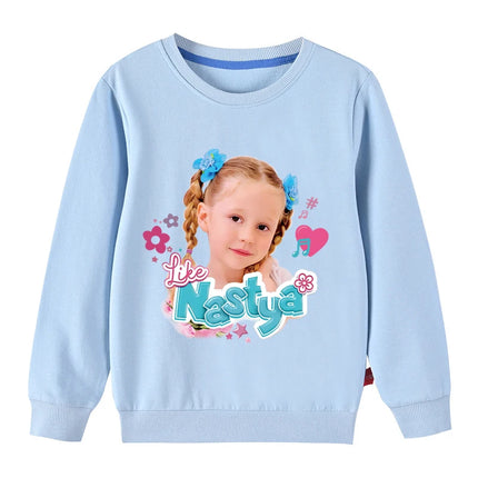 Lovely Like Nastya Sweatshirt Kids Spring Long Sleeve Coats Baby Girls Casual Clothes Teen Boys Sport Sweatshirts Children Tops