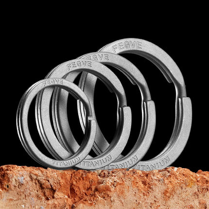 Black Titanium Keyring Car Men Flat Key Chain Rings Holder Lightweight EDC ARC Keychain Buckle for Accessories Gadgets Wholesale