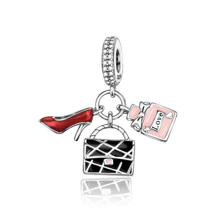 Hot Sale 925 Sterling Silver Cute Panda Beads & Penguin Dangle Charm Fit Snake Bracelet Boutique Necklace Black Pendant Gift