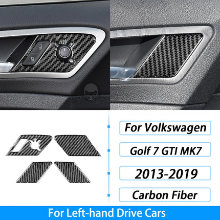 For Volkswagen Golf 7 GTI MK7 2013-2019 Carbon Fiber Gear Shift Air Outlet Window Lift Dashboard Suit Trim Car Interior Sticker
