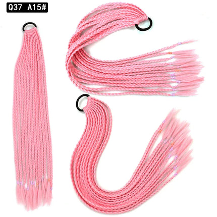 Wholesale European And American Dirty Braids Ponytail For Women Colorful Chemical Fiber Ethnic Style Rubber Band Small Braids