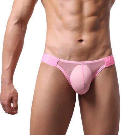 Men's 20D Ultra-Thin Briefs Low Waist Bold Bulge Pockets Sexy Fitted Triangle Underwear High Transparency Comfortable Briefs