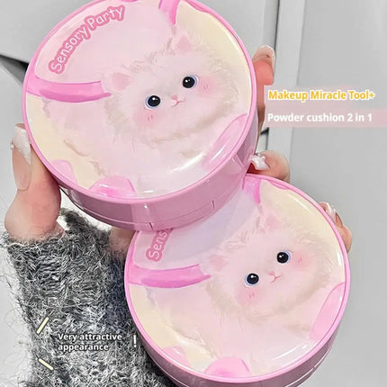 Two In One Cushion Matte Powder & Concealer Makeup Oil-Control Foundation Makeup Pore Invisible Concealer Long-Lasting Makeup