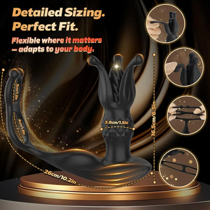Male Anal Prostate Massager Vibrator Remote Control Thrusting Dildo Vibrating Butt Plug with Cock Ring Sex Toys for Men Women