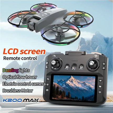 Foldable RC Drone With LCD Screen Remote Brushless Motor Optical Flow Hover 180° Adjustable Lens HDR 50X Zoom WIFI Low Latency Transmission