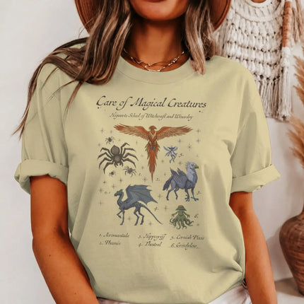 Vintage Wizard Magic T-shirts Women Men Classic Retro Animal Print T Shirts For Fan Gifts