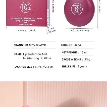 BEAUTY GLAZED 4Color Lipgloss Lip Oil Teens Moisturizing Lipstick Lip Balm High Shine And Lip Gloss Long-Lasting Dry Lip Care