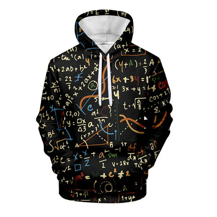 Science Formula Math Pattern Hoodie For Men Funny 3D Printed Long Sleeves Autumn Casual Pullover Tops Hoodies Loose Sweatshirts