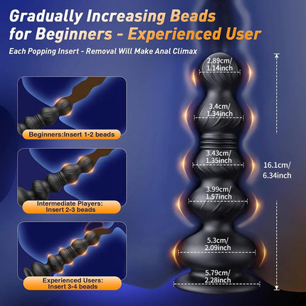Thrusting Anal Beads for Men Prostate Massager Women Butt Plug Anal Vibrator Anal Balls Silicone Masturbator Adult Sex Toy