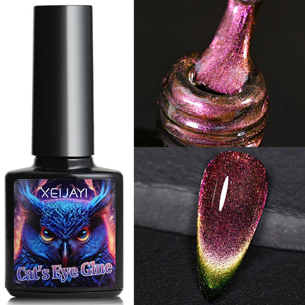 10ml Flamingo Red Magnetic Cat eye Gel Gemstone Glitter Cat Eye Gel Polish Semi-permanent UV LED Cateye Nail Varnish Manicure#GY