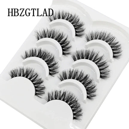 HBZGTLAD 4pairs mink lashes natural long invisible thin band fake lashes transparent terrier soft eyelashes extension Beauty