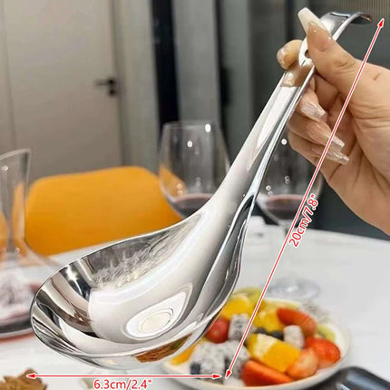 New Stainless Steel Round Spoon Net Red Golden Dinner Long Handle Stirring Dessert Spoons For Kitchen Accessories Gadgets