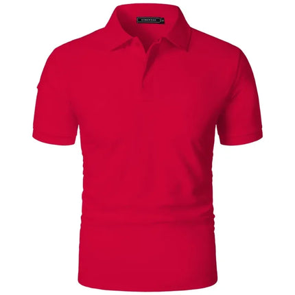 New Men's Short Sleeve T-Shirt Sports Tennis Polo Shirt Summer Oversized Breathable Shirts Button Moisture-Wicking Streetwear
