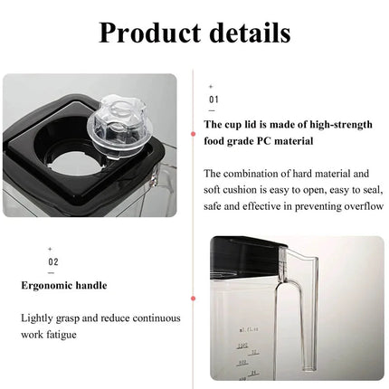 Commercial Grade Soundproof Smoothie Maker Quiet Blender with Lid for Milk Tea Shops Ice Shredder And Juice Extractor