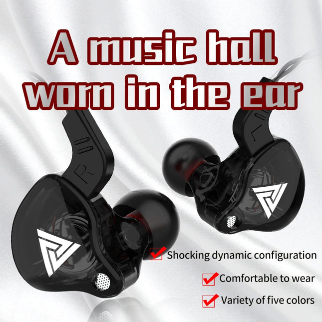 Original QKZ AK6 AKX In Ear Earphone Dynamic Driver Unit Headphone With Mic Stereo Sports HIFI Subwoofer Headset Monitor Earbuds