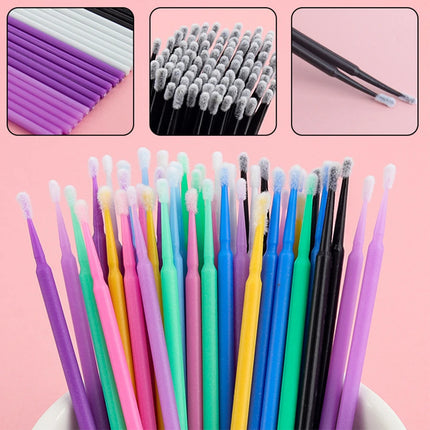 500/1000PCS Micro Brushes Eyelash Brushes Crystal Swab Microbrushes Eyelash Extension Tools Grafting Lash Removing Applicators