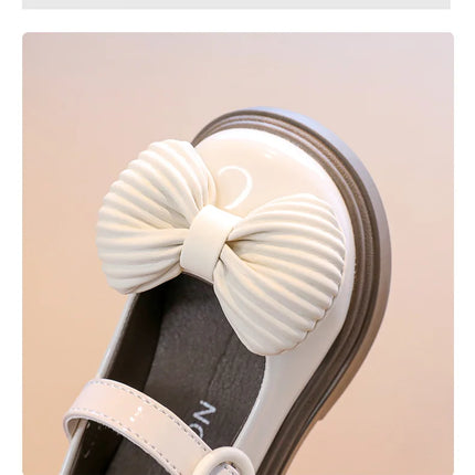 2025Autumn New Kids Leather Shoes Fashion Cute Girl Shoe Anti Slip Soft Comfor Kid Casual Shoes Exquisite Elegant Retro Princess