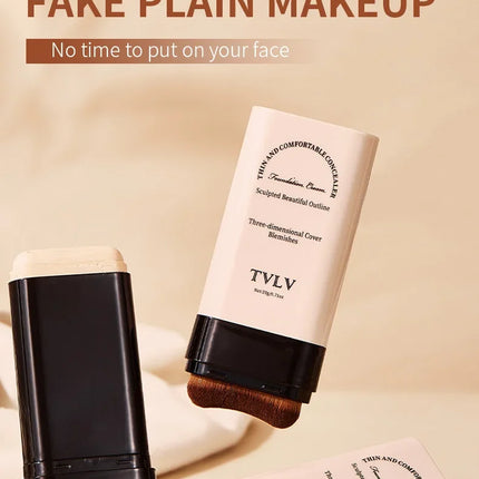 TVLV eraser foundation make-up stick 20g,with brush to brighten skin liquid foundation,non-marking,long-lasting makeup concealer