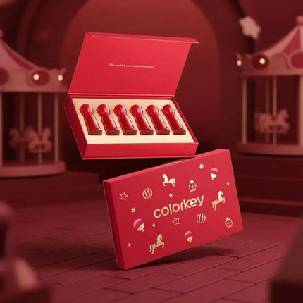 COLORKEY [Year of the Horse Limited Edition] Water Mist Lip Glaze Set Unique Gift Box  Matte Velvet Lipstick Eyeshadow Makeup