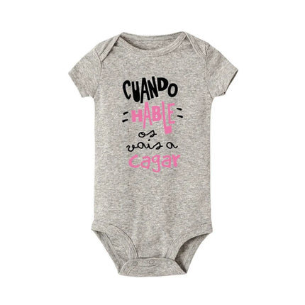 When I Talk You Mess Up The Gift Print Baby Rompers Infant Bosysuit Baby Cute Cloths Newbron Short Sleeve Bodysuits Toddler Gift