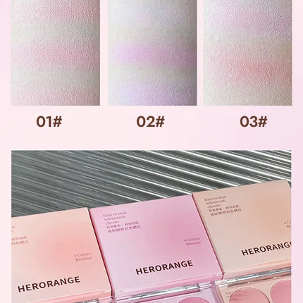 4 Colors Blush Powder Face Makeup Set Mixed Sweet Warm Colors Matte Cheek Powder Facial Beauty Cosmetic Makeup Blush