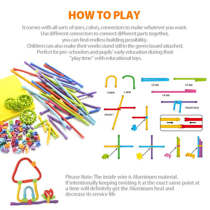 Twisting rod marble run Set 3D Assembly Building Stick Creative Design Blocks Early Education Puzzle montessori DIY Toys gifts