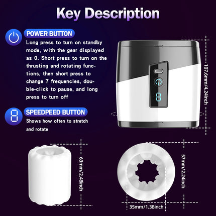 NEW Electric Male Masturbator Automatic Telescopic Rotation Masturbation Glans Trainer for Men Sex Toys Machin Adults Goods 18+