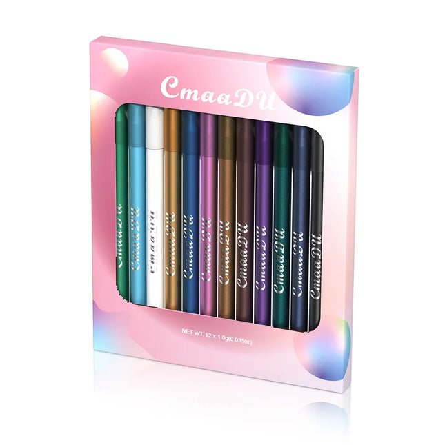 New Colored Eyeliner Set Waterproof Eyeliner Pencil Long Lasting Matte Eye Liner for Women Makeup Cosmetic Beauty Tool 12pcs/Box