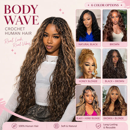 Body Wave Miracle Knots Feather Crochet Bundles 100% Human Hair For Braid #27 Honey Blonde Knotless Soft Pre-Separated Bulk Hair
