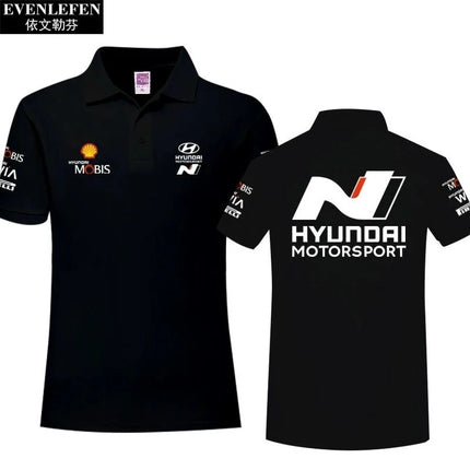 Summer Short Sleeved Polo Shirt Casual Men's Printed Fashionable Top For Hyundai I20 I30 Elantra Kona Sonata N Line Performance