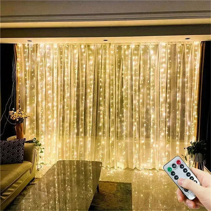 USB Curtain String LampParty Birthday Wall Decoration Garland Wedding Fairy Light 3/6M LED 8 Mode Christmas Light Holiday Decor