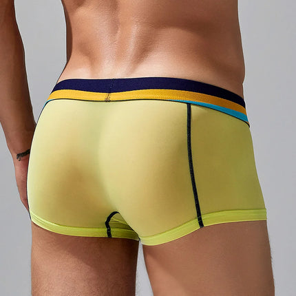 SEOBEAN Men's Sheer Boxer Briefs Nylon Low-Rise Underwear Lightweight Breathable Fashion Stylish Thin See-Through 230215 412114