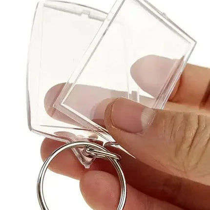 1/100pcs Blank Acrylic Picture Keychain DIY Clear Insert Photo Split Key Ring Frame Key Chains Anniversary Graduation Gift
