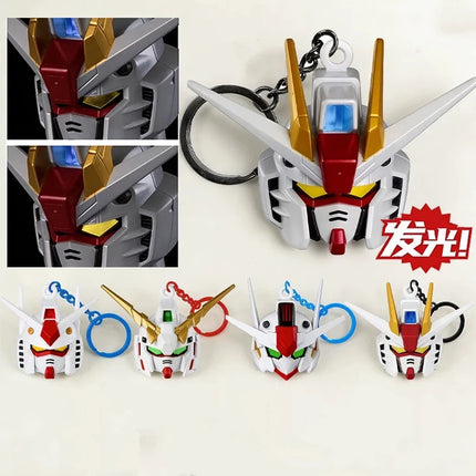 New SD RX-78-2 Luminous Head Keychain Desktop Ornament backpack charm PVC Model Collectible Anime Figure Trendy Toy Gift