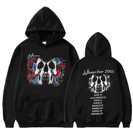 New Deftones Fashion Prevalent Print Hooded Men Women Plus Size Hoodies Retro Punk Sweatshirt Unisex Personality Streetwear