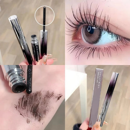 Silk Fiber Lashes Mascara with Metal Brush Head Long Lasting Curling Eyelash Extensions 4D Quick Dry Lengthening Eye Makeup Tool