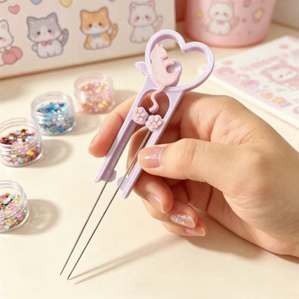 Cat Perler Bead Placement Pen High Quality Long Fuse Bead Double Needle Tool Smooth Multifunctional Collage Bead Tool DIY