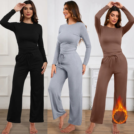 Women's Thermal Underwear Set Long Johns Thermal Underwear Base Layer for Women Cold Winter Loungewear Set
