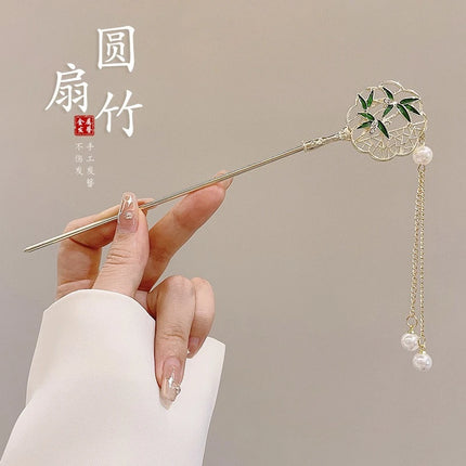 Chinese Style Hair Stick Glowing Lotus Lantern Hairpin Women Ancient Style Palace Lantern Hair Stick Flower Tassel Hair Insert