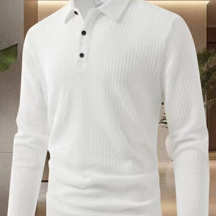 2026 New Men's Business Casual Long Sleeve Polo T-shirt Summer Comfortable Breathable Top Male for Formal Occasions