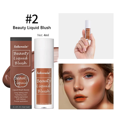 Beauty Liquid Blush Lipstick Blush Eyes Cheek Blusher Waterproof Mositure Face Contour Shadow Liquid Lip Gloss Plump Makeup