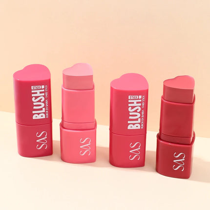 USHAS 3-in-1 Color Contouring Blush Stick Blush Contouring Natural Makeup Waterproof Long-lasting Lipstick