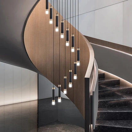 Interior Lighting Nordic Chandelier Home Decoration Living Room Pendant Modern Lustre Hall Lighting LED Staircase Long Pendant