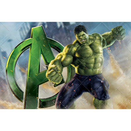 Avengers Backdrops Children Birthday Decoration Custom Text Superhero Photography Background Spider-Man Captain America Iron Man