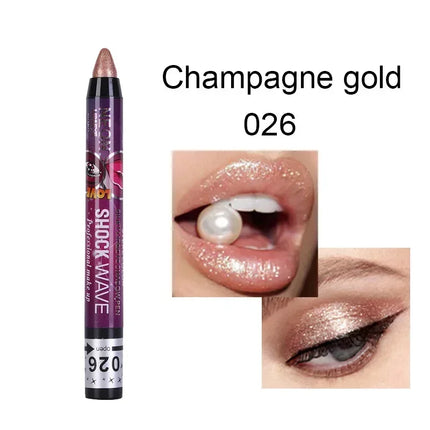 36 Color Eye Shadow Pen Waterproof 2 In 1 Not Smudge Eye Shadow Stick Lip Makeup Pen Glitter Shimmer Long-lasting Eye Shadow Pen