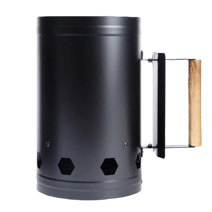 Charcoal Chimney Starter Fire Starter Tool with Wooden Handle for Easy and Efficient Charcoal Ignition Suitable for Grilling
