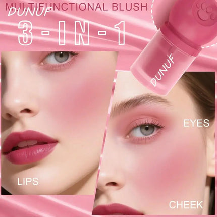 DUNUF Creamy Cat Paw Blush Trio Buildable Pigment Long Lasting Natural Finish Vegan Cruelty Free Makeup Essential