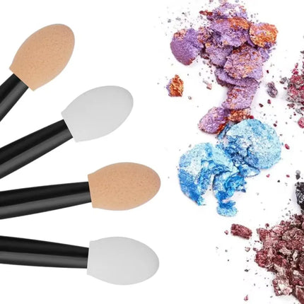 Cute 50/100PCS Disposable Eye Shadow Sponge Applicators Dual Sided with Container Makeup Brushes for Eyeshadow Length